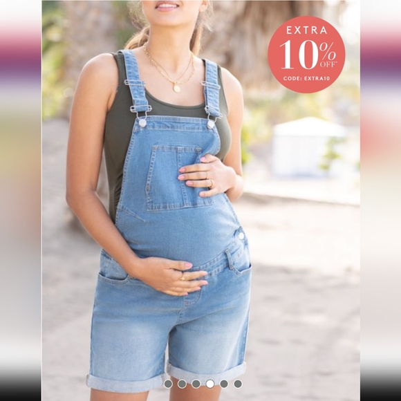 ✨ Host Pick - Cotton Maternity Short Overalls - Picture 6 of 9